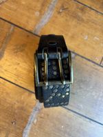 Ceinture en cuir noir Le temps des cerises 108cm