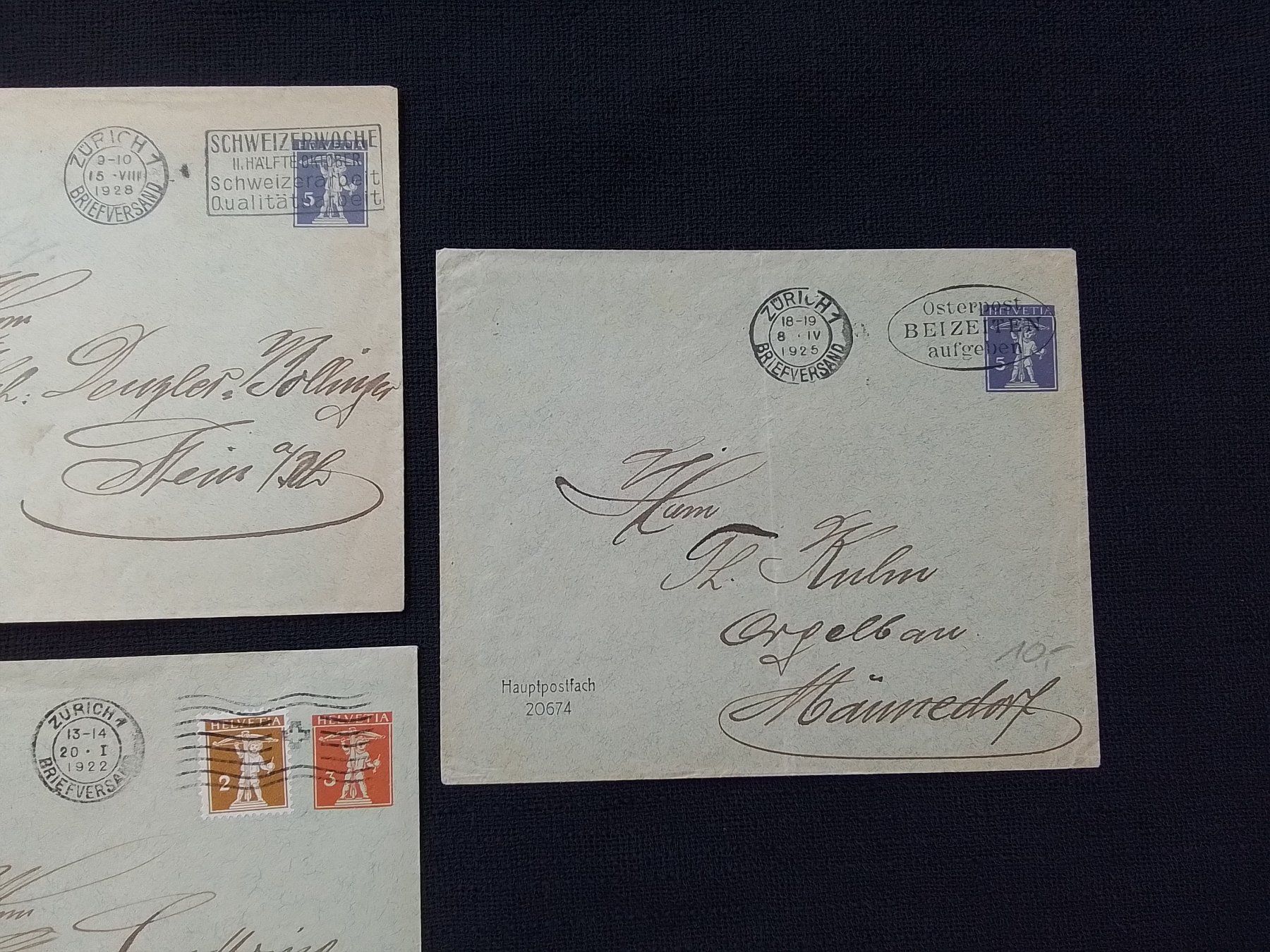Tutti i francobolli: Pr. GS , Hauptpostfach 20674 , 5 Belege – Usato da Reichenburg venduto da ibiza18 3