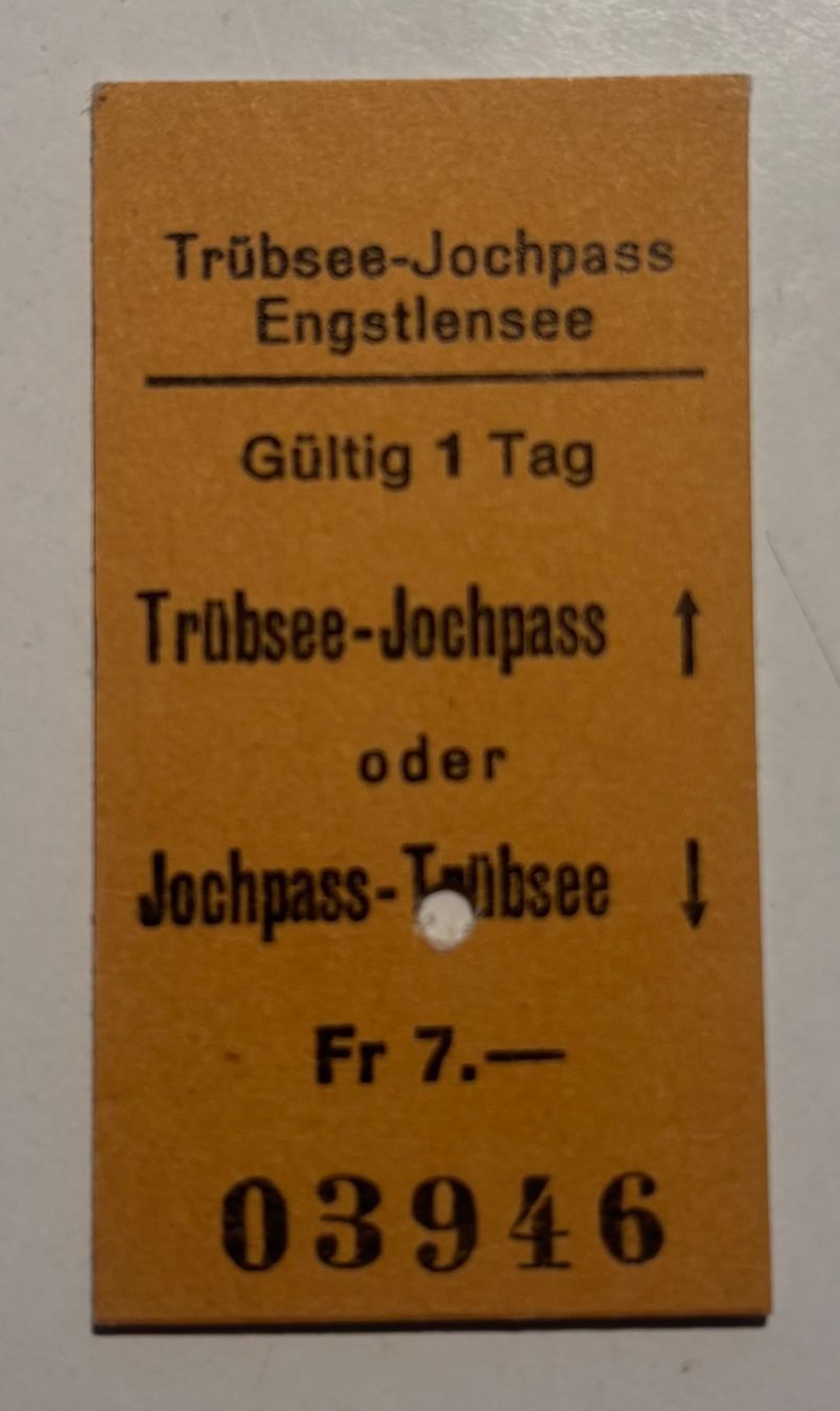 Biglietti: Ticket de train - Trübsee-Jochpass Engstensee – Usato da Neuchâtel venduto da gefdeneuch