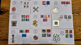 Lot de 9 enveloppes Premier Jour FDC PTT Suisse - 1974