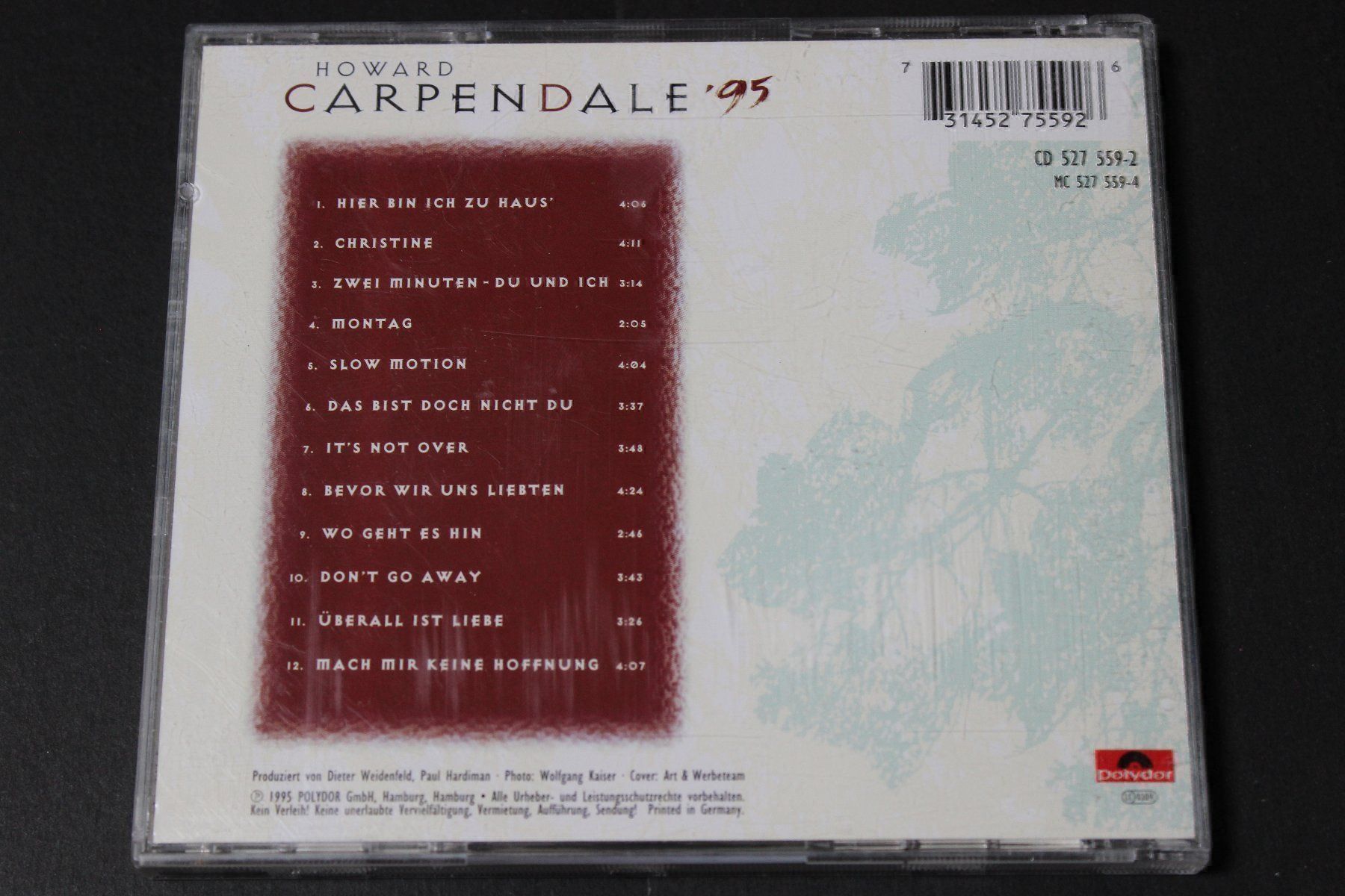 CD: HOWARD CARPENDALE - '95 CD!!!!!!!!!!!!!! – Usato da Tübach venduto da JamesStone 2