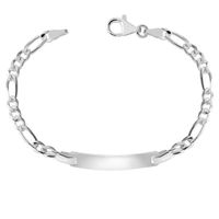 18cm massives Identitätsarmband Figaro 4.3mm Silber 925