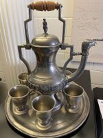 700 Jahre Schweiz Zinn Kanne mit Becher und Teller