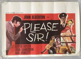 🟡 ORIGINAL 70er Jahre Movie Poster PLEASE SIR! 1971 EROTIK