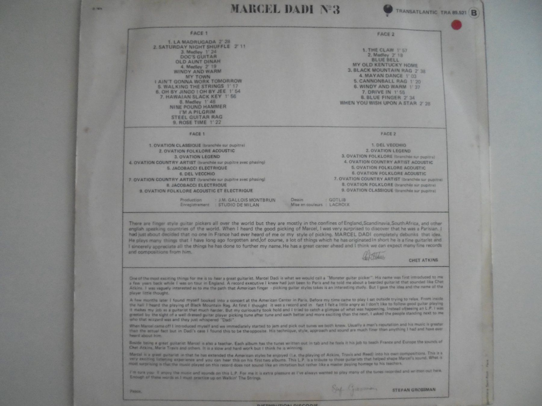 Dischi in vinile: Marcel Dadi " la guitare à Dadi, vol. 3 " fourre de GOTLIB – Usato da Crissier venduto da Promopost 1