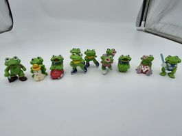 11x Riesen Vintage Ü-Ei Happy Frogs Figuren 90er Set