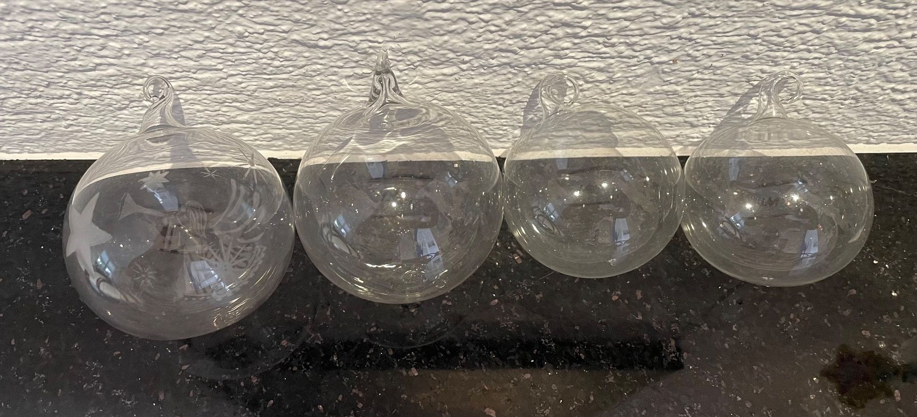 Glasi Hergiswil Tutte le decorazioni: 4 wunderschöne Glaskugeln, Glasi Hergiswil – Usato da Niederweningen venduto da baghirac