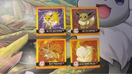 4 Pokemon Sticker Vulpix Ninetales Jolteon Eevee neu 1999