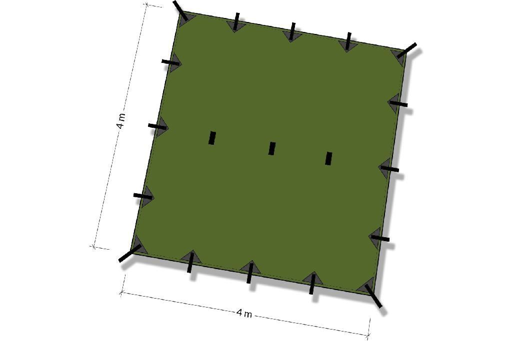 DD Hammocks Altro per Esercito: DD Hammocks Tarp 4 x 4 Oliv grün Regendach – Nuovo e nell'imballaggio originale da Tulln venduto da HaengemattenShop 1