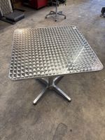 Gartentisch, Bistrotisch, Silber farbig, Quadratisch