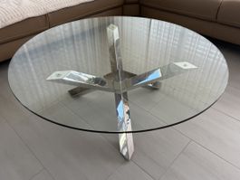 Glas Design Couchtisch 100 cm Durchmesser 