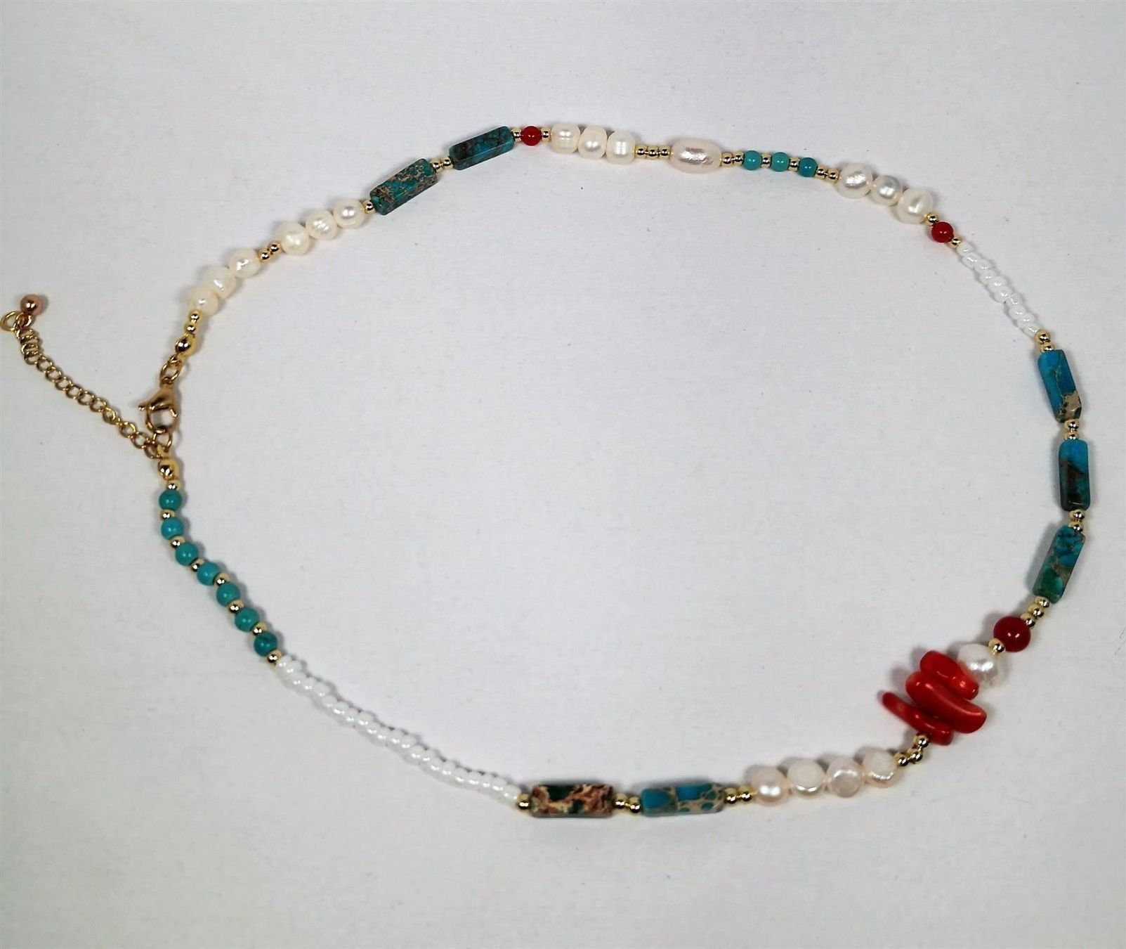 Catenine: Echte Perlenkette mit Steinen 42cm – Nuovo (secondo la descrizione) da Niederbüren venduto da Fidi5 2