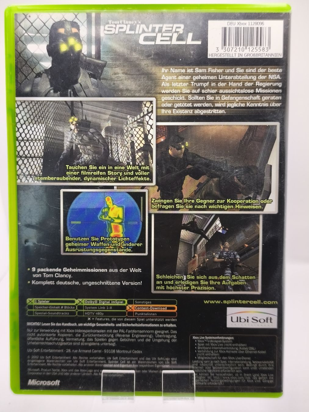 Microsoft Spiele: Jeu Xbox Tom Clancy's Splinter Cell - Excellent état CiB  – Gebraucht aus Conthey von Th3gr4yf0x 2