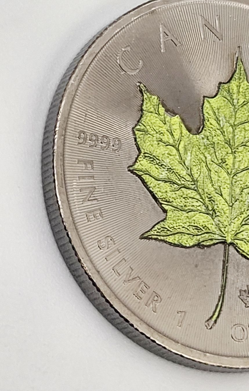 Canada Maple Leaf 1 Oz Silber 999.9 Peace Zeichen vergoldet (Gebraucht ...