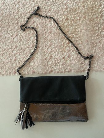 Tasche schwarz/silber neu