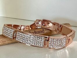 Roségold Armband funkelnde Kristalle Glitzer Edel Cocktail