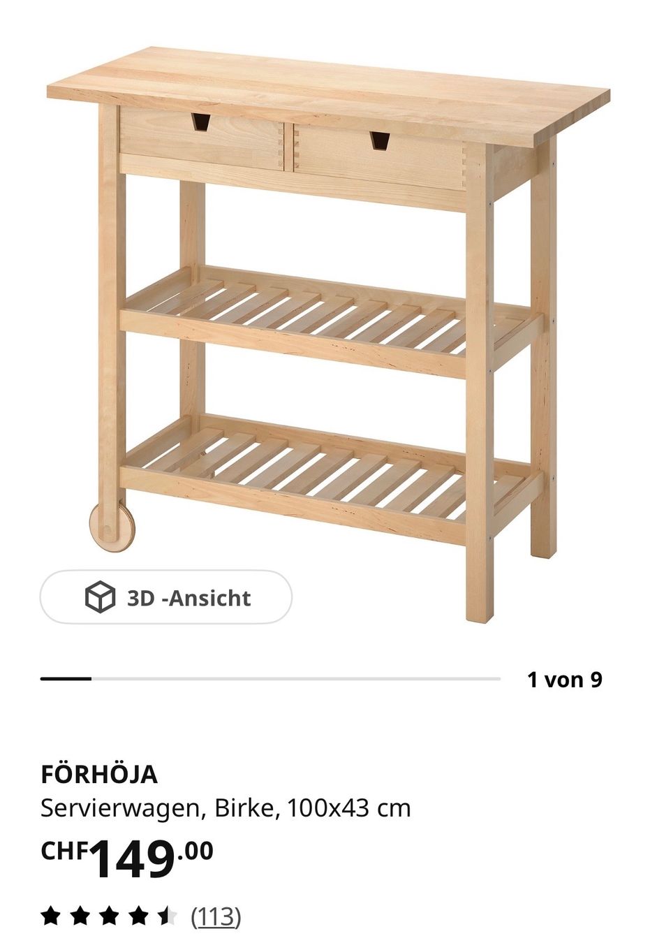 Ikea Carrelli di servizio: Servierwagen “FÖRHÖJA” – Usato da Reinach BL venduto da lar_f7hj 2