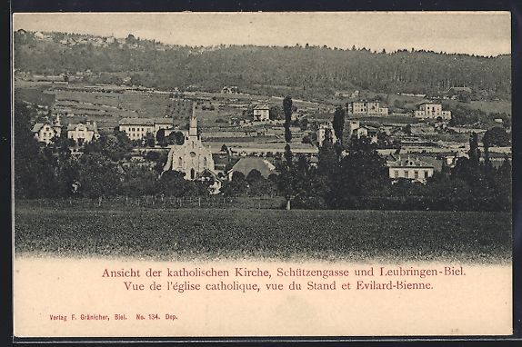 Ansichtskarten: Leubringen-Biel, Teilansicht mit Katholi – Gebraucht aus Berlin von bartko-reher