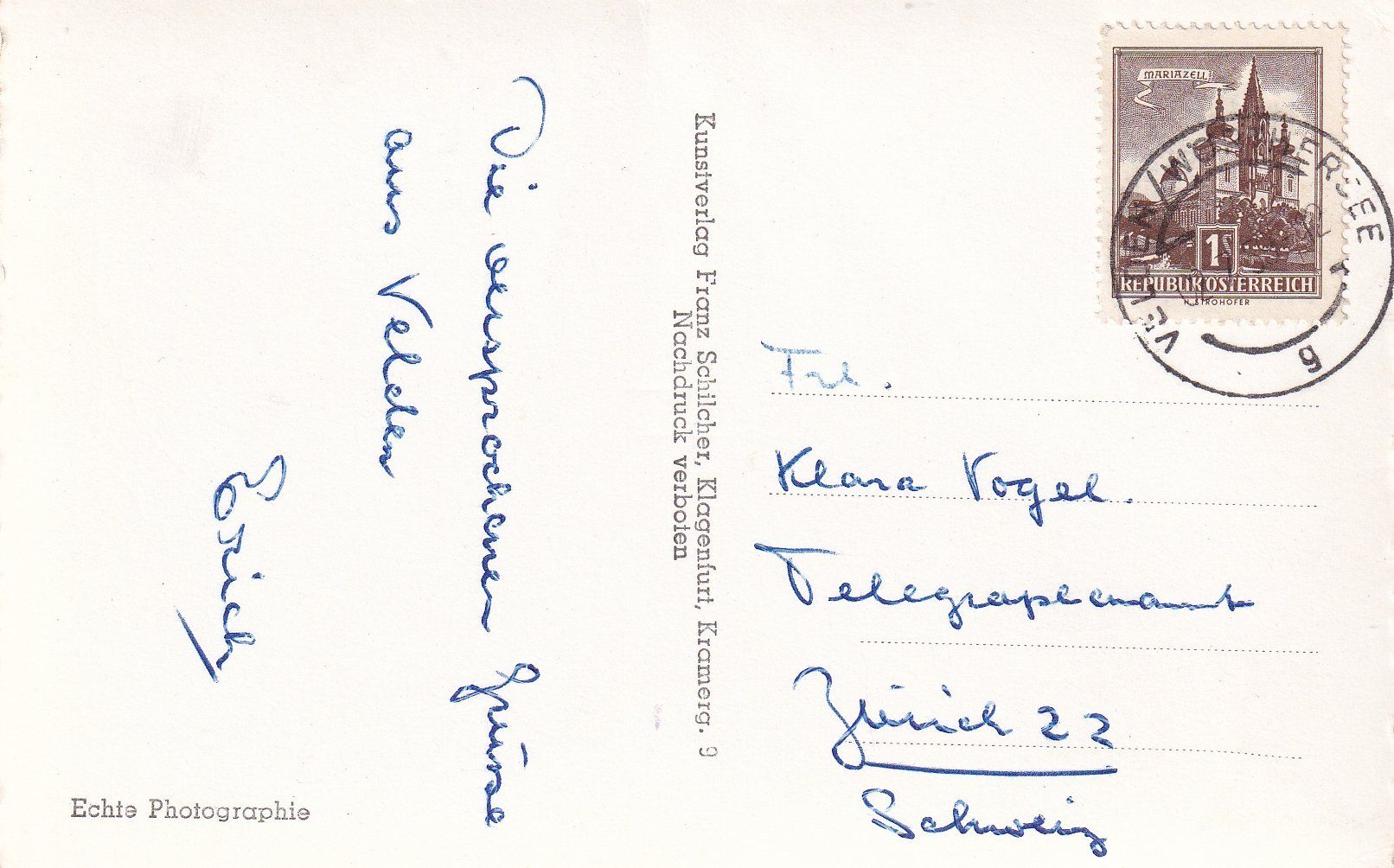 Cartoline postali: Velden am Wörthersee /bc – Usato da Hombrechtikon venduto da Rudolf07 1