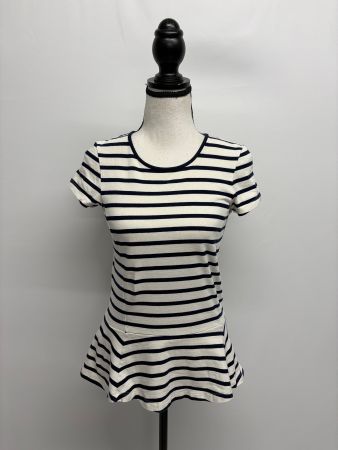 Ralph Lauren Shirt mit Schösschen XS weiss blau gestreift