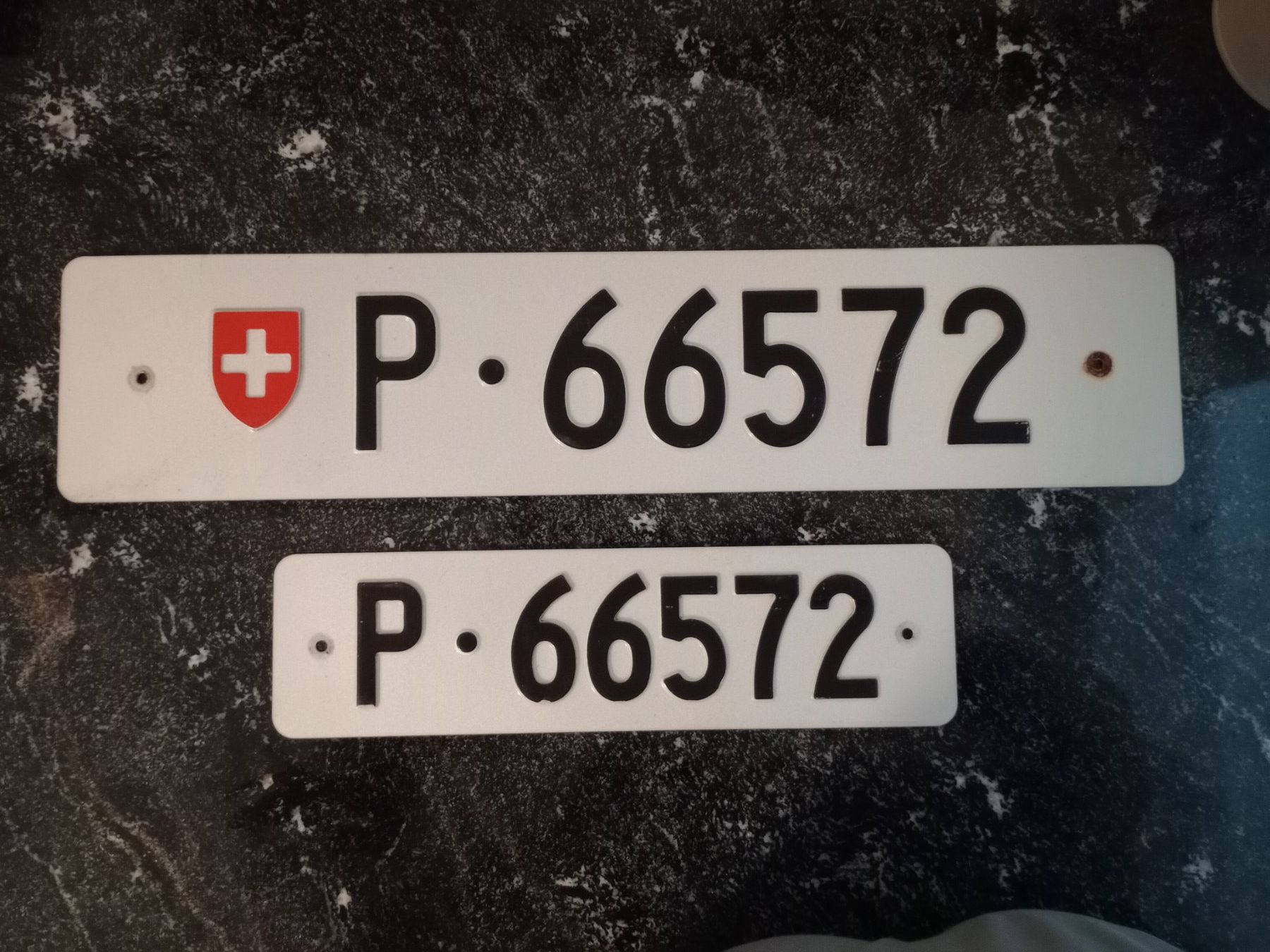 Schilder: 2x Nummernschild PTT Post ausrangiert 66572 – Gebraucht aus Küttigen von Melisch1000