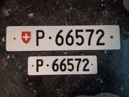 2x Nummernschild PTT Post ausrangiert 66572