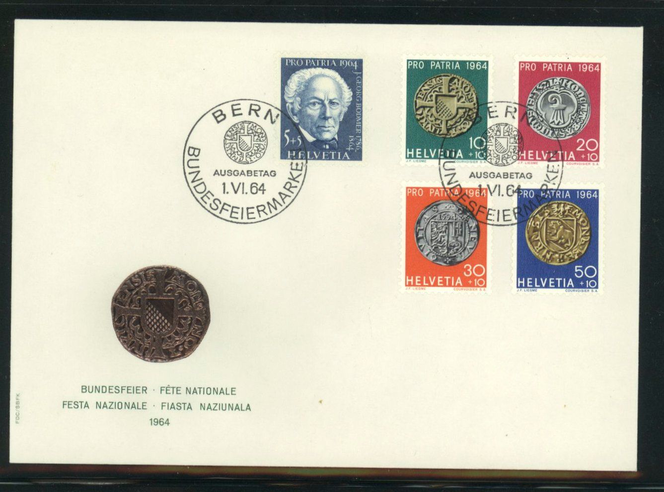 Tutti i francobolli: 1964, FDC, Pro Patria (3) – Usato da Willisau venduto da Vollstempel