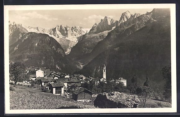 Ansichtskarten: Soglio, Ortsansicht mit Sciora und Bonda – Gebraucht aus Berlin von bartko-reher