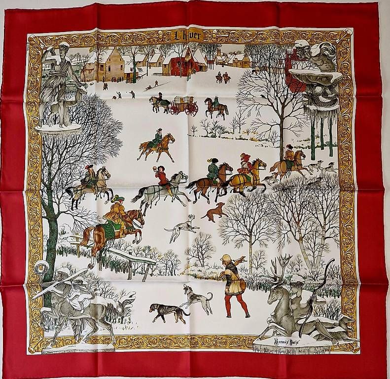 Foulard & Sciarpe: Carré Hermès Lhiver – Nuovo e nell'imballaggio originale da Genève venduto da Pako4444