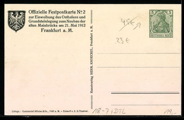 Cancelleria postale: Frankfurt a. Main, Einweihung des Osthaf – Usato da Berlin venduto da bartko-reher 1
