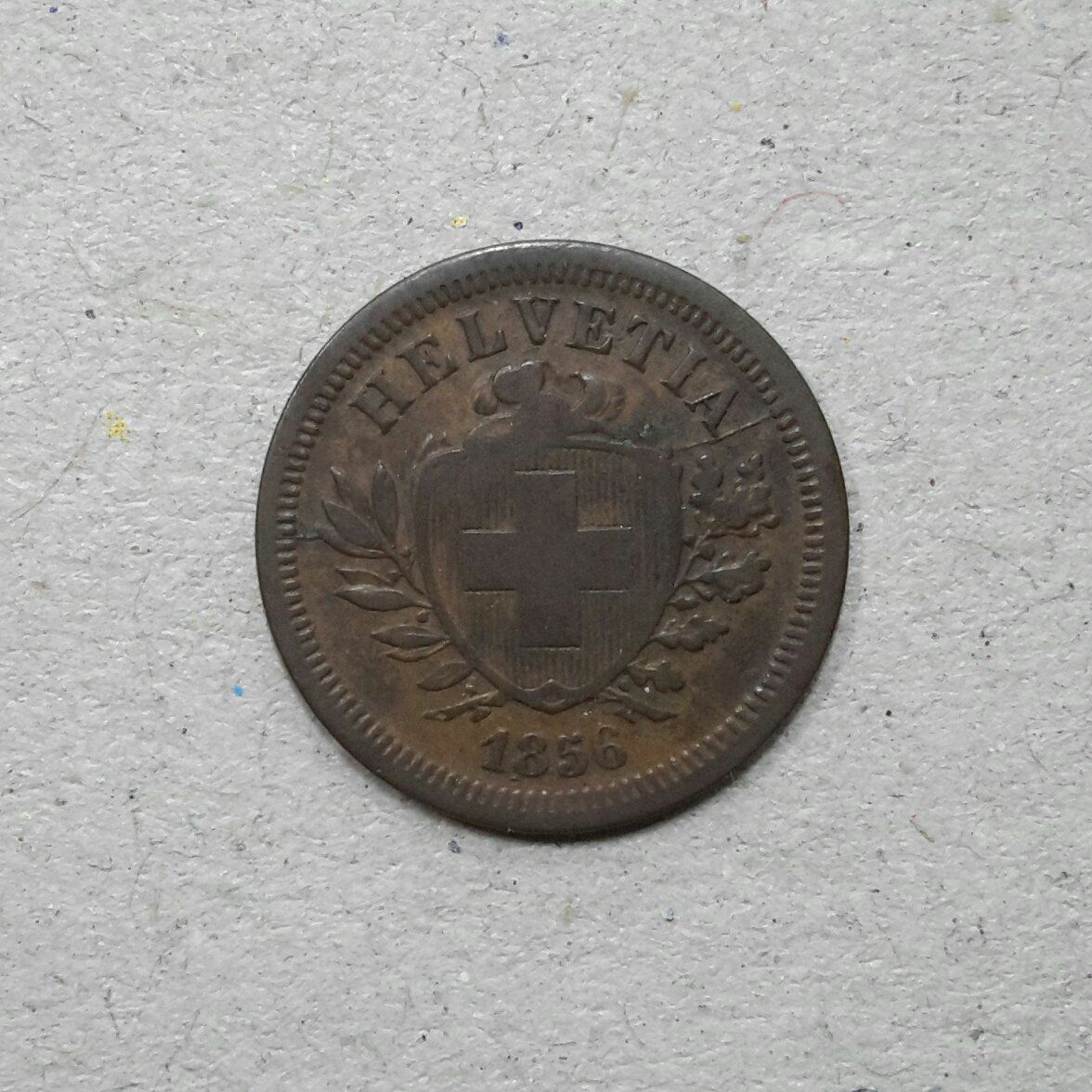 Tutti le monete: 1 Rappen 1856 , Bronze . – Usato da Burgdorf venduto da Olli.34