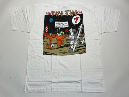 Vintage 90s T-Shirt Tintin double Print New Under Blister XL