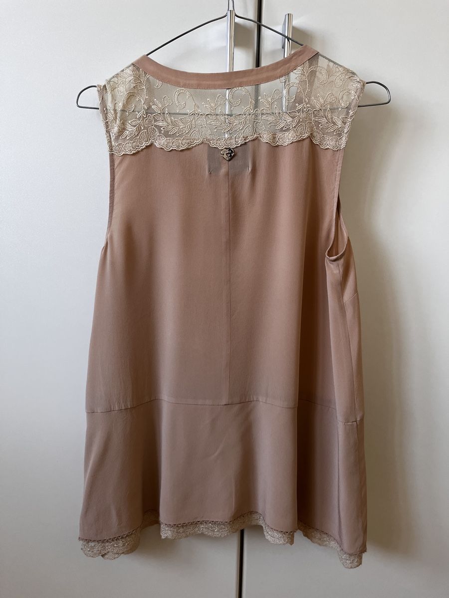 Twinset Top: Twin-Set Top Grösse S, Seide/Viskose mit Spitze – Usato da Zürich venduto da Kleanthy 1