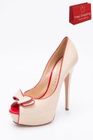 Neu CASADEI Leather Court Shoes US7 UK4 EU37 Peep Toe Bows
