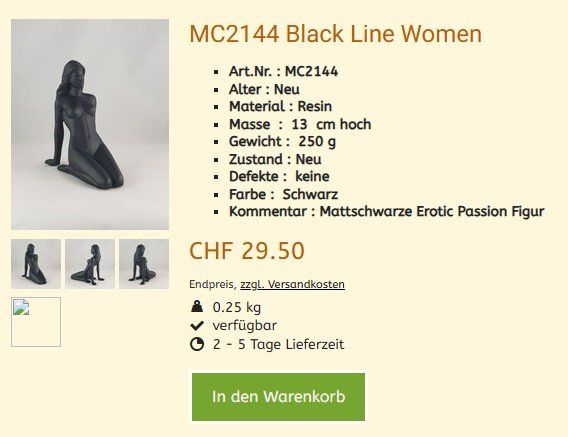 Statuette: Akt Figur MC2144 Women  , NEU – Nuovo e nell'imballaggio originale da Hagenbuch ZH venduto da cougar1 1