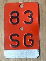 SG 83 - VELONUMMER - FAHRRADSCHILD - PLAQUE DE VELO - SG 83