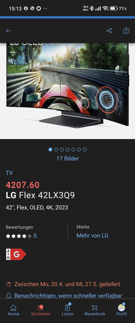 LG Televisori: LG Flex 42" oled – Usato da Hergiswil NW venduto da ant_qs5q 5