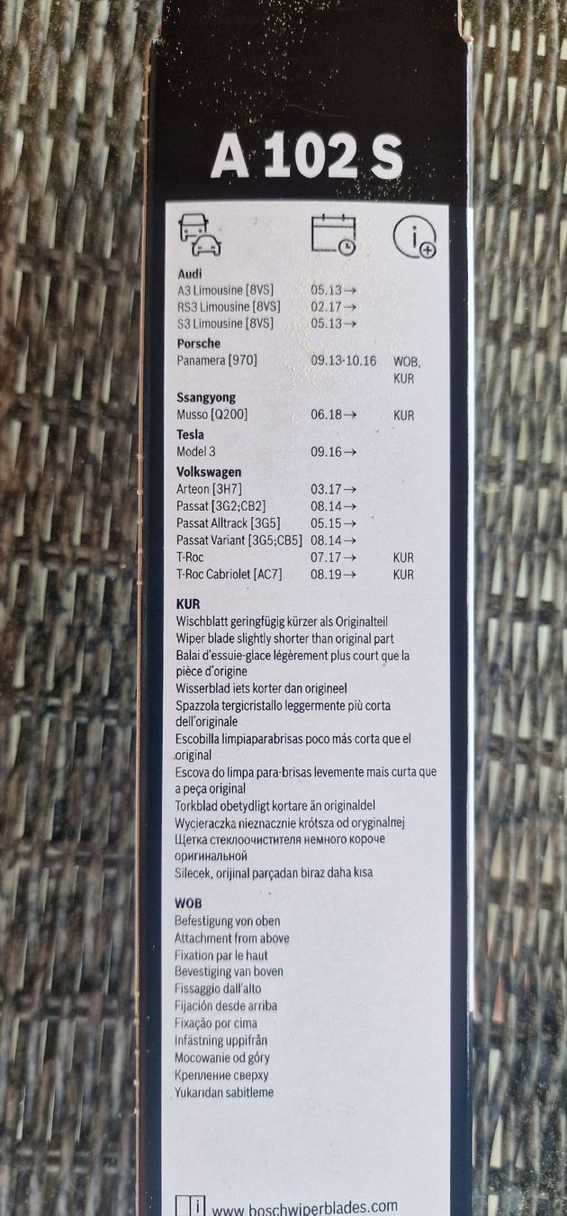 Bosch Tutti pezzi di ricambio auto: Essuie-Glaces Bosch Aerotwin A102S – Usato da Vernier venduto da dyl_8v8k 2