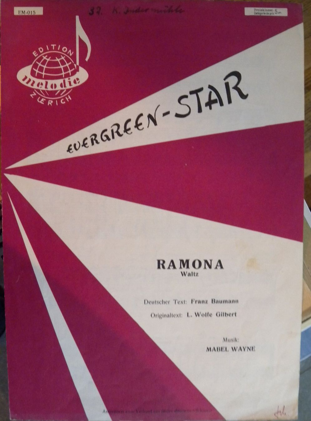 Libri: Notenblatt Ramona Walzer Evergreen-Star Edition – Usato da Hauenstein venduto da davia72