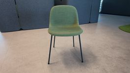 Muuto Fiber Lounge Chair Sessel, Tube Base, Stoff Gelb
