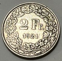 2 Franken - stehende Helvetia - 1921 B (Silber .835)