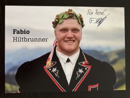 Signierte Autogrammkarte von Schwinger Fabio Hiltbrunner
