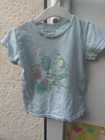 Kinder T-Shirt STACCATO 104/110 hellblau Vögel Print