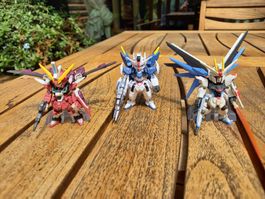 3 x Gundam Converge - Freedom / Aerial Rebuild / Justice