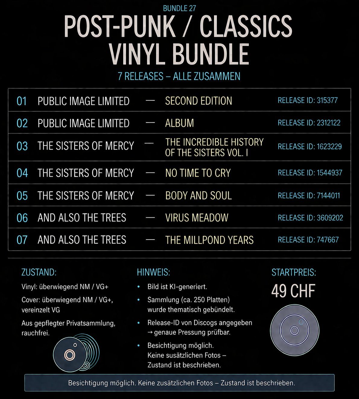 Dischi in vinile: Post-Punk / Classics Vinyl Bundle – Usato da Zürich venduto da DonDDR
