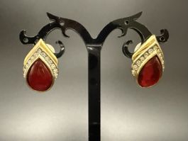 Vintage-Ohrringe Cabouchon Paris – Goldfarben