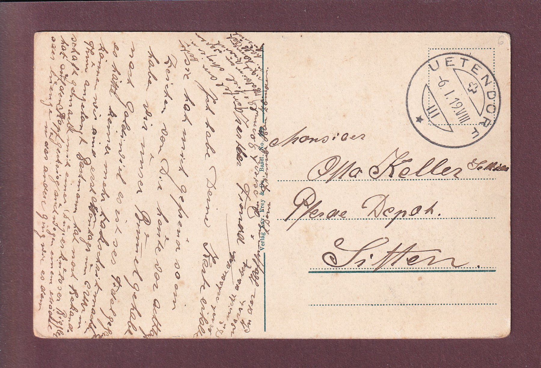 Cartoline postali: JUNGFRAU - Kühe - 1919 – Usato da Pully venduto da nicecards 1