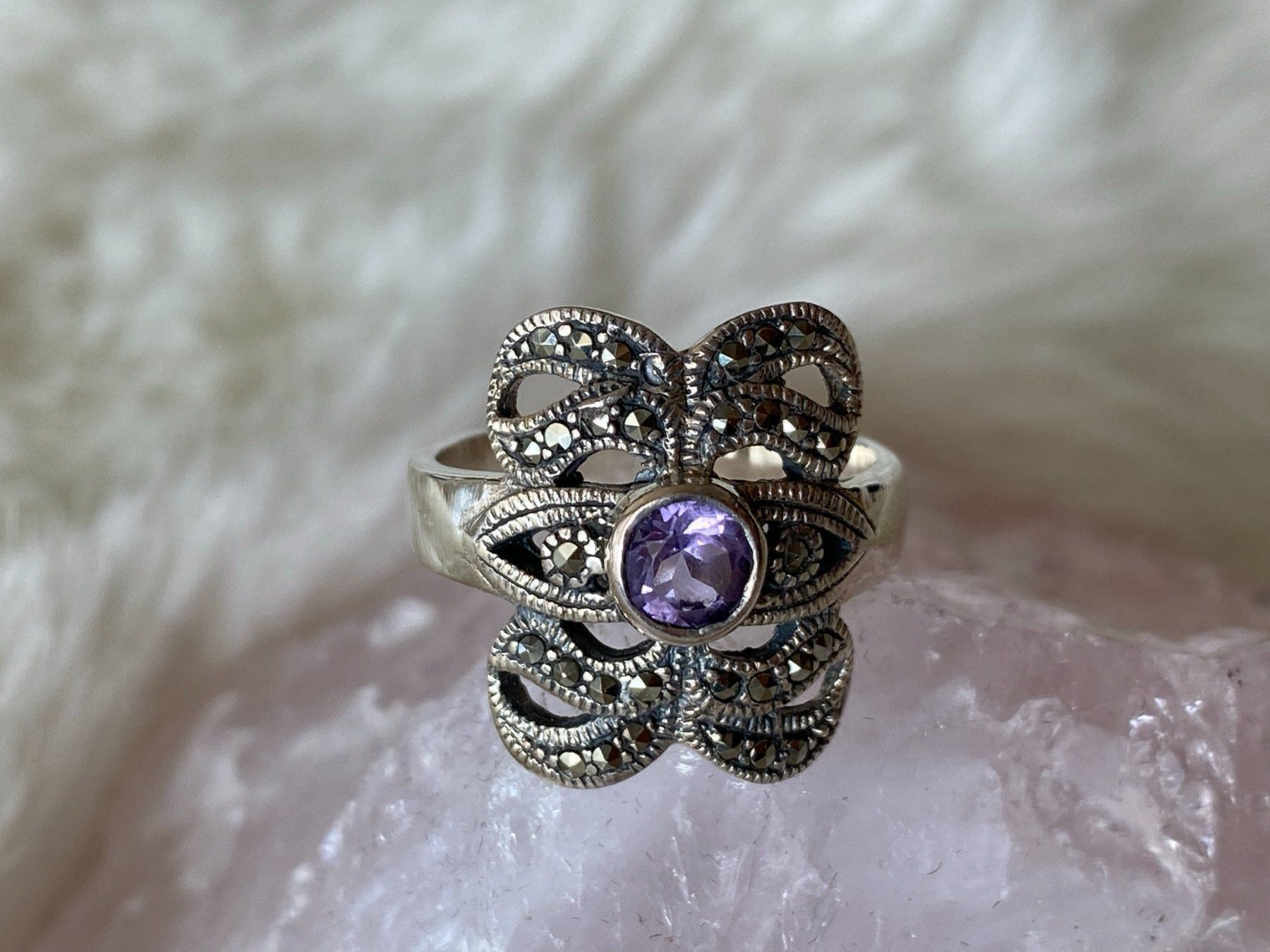 Anelli: Ring Silber 925 mit lila Stein – Usato da Istighofen venduto da Ringparadies
