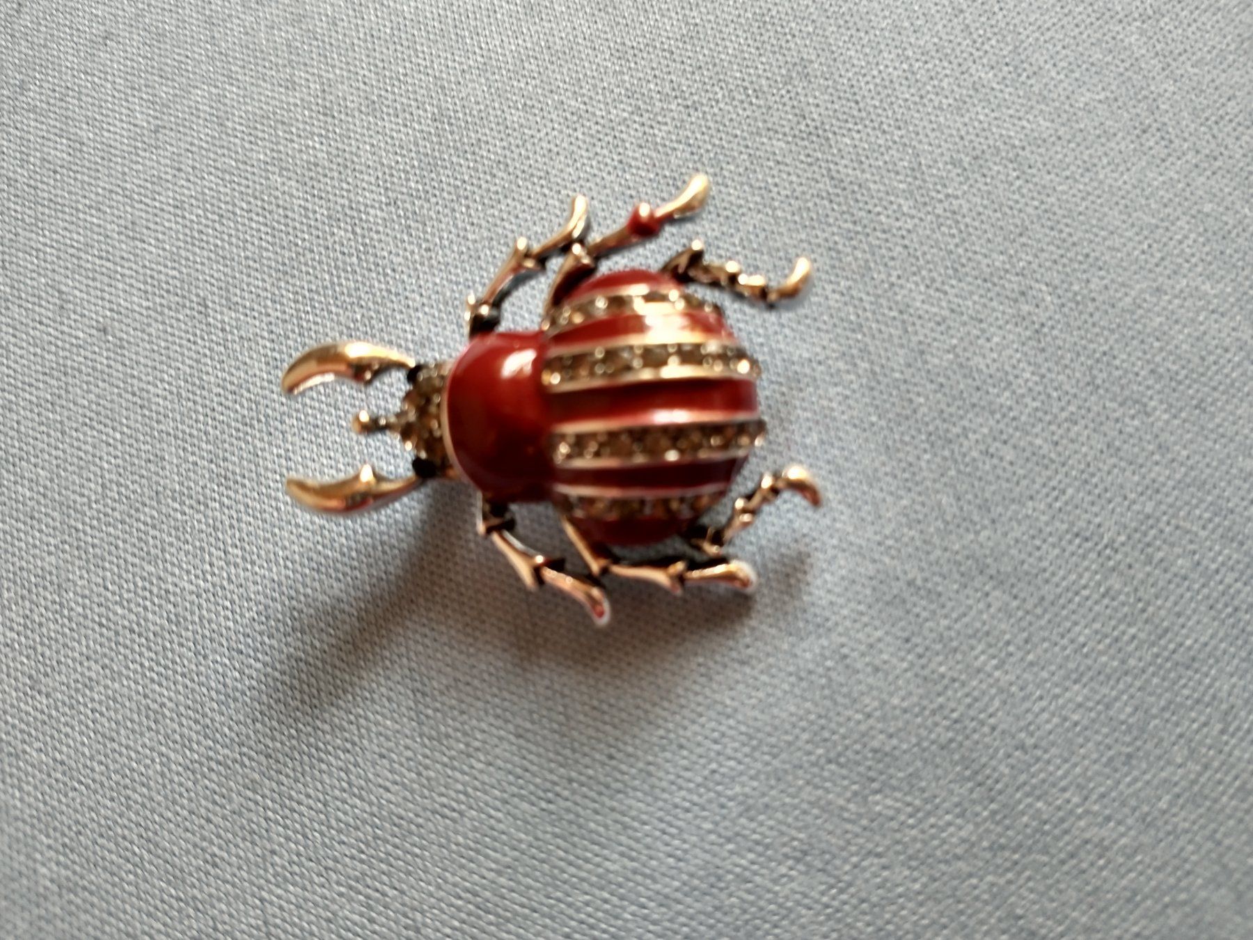 Spille & Fermagli: Brosche Käfer rot goldfarben mit Strasssteinen – Nuovo (secondo la descrizione) da Löhningen venduto da Chimae67 3