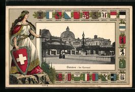 Geneve, Le Kursaal mit Passepartoutrahme